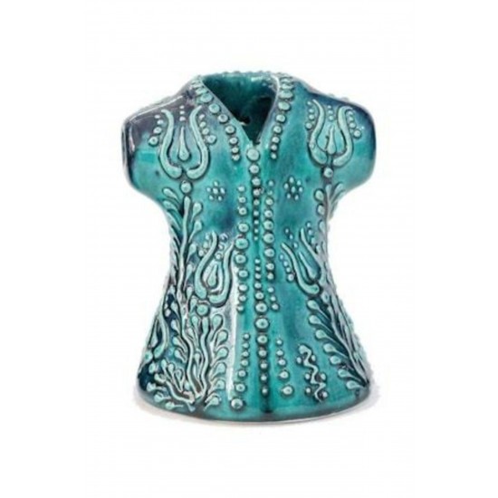 10cm Seramik Turkuaz Kaftan Biblo